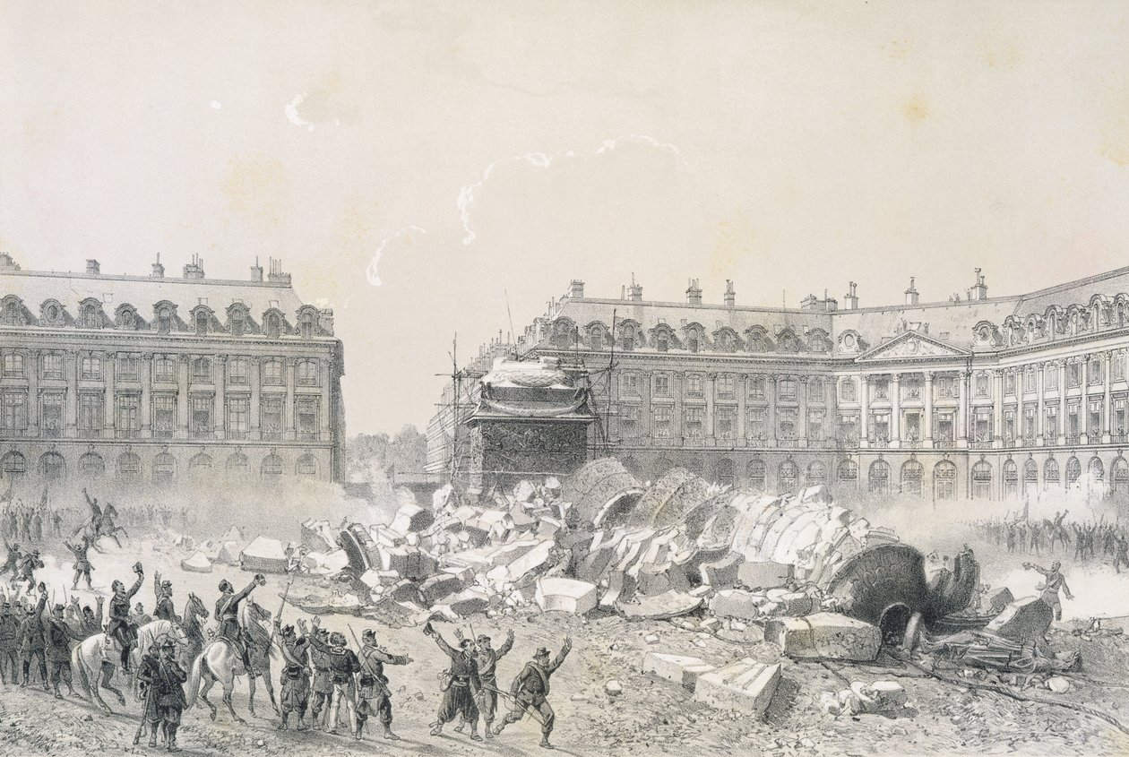 Vendome-pylvään kaatuminen kommuunin aikana tekijältä Louis Remy Sabatier