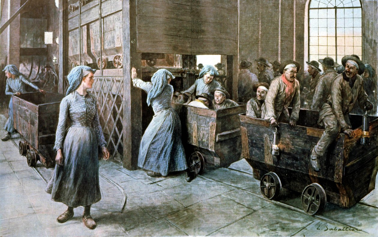 The Miners, noin 1900 tekijältä Louis Remy Sabattier