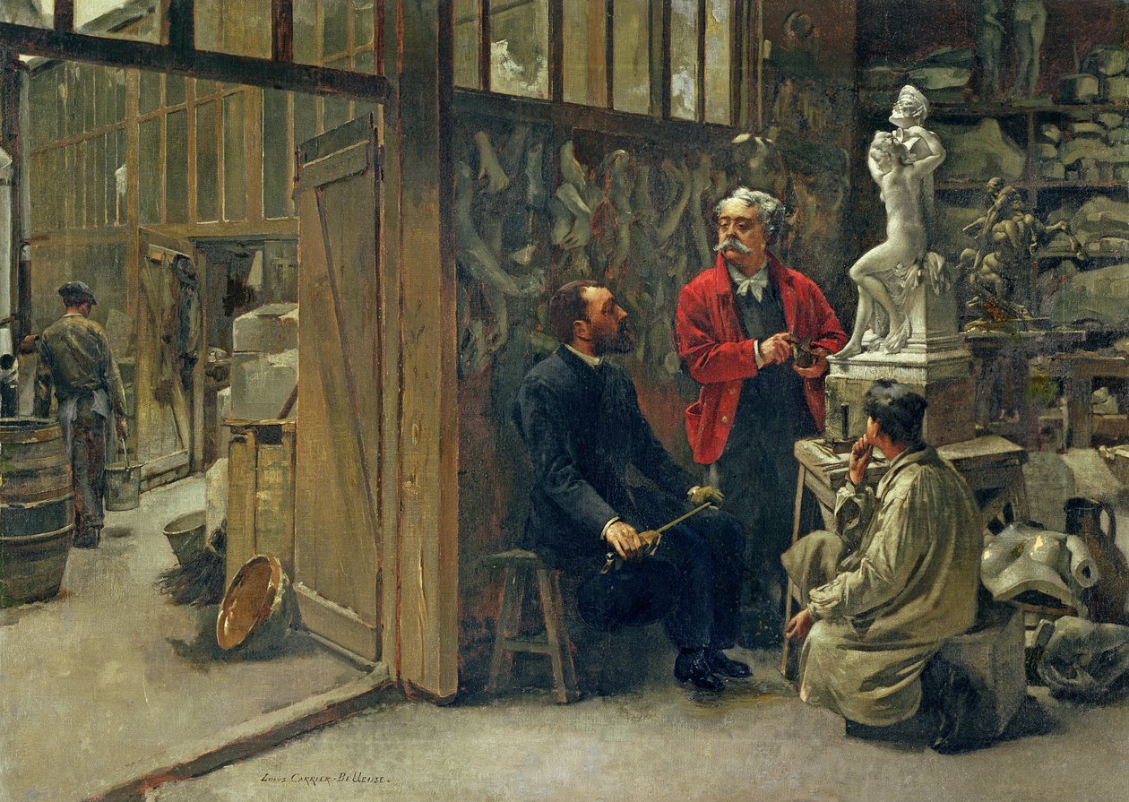 The Sculptors Studio, n. 1870 tekijältä Louis Robert Carrier Belleuse