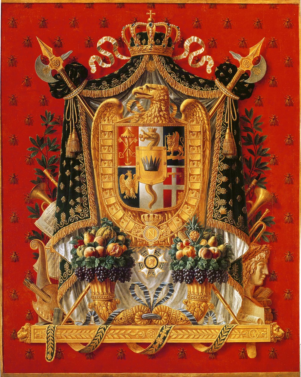 Italian vaakuna, kuvakudos, 1808 tekijältä Louis Saint Ange Desmaisons