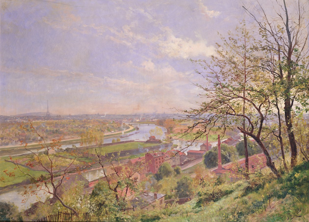 Näkymä Boulogne sur Seinen, noin 1900 tekijältä Louis Tauzin