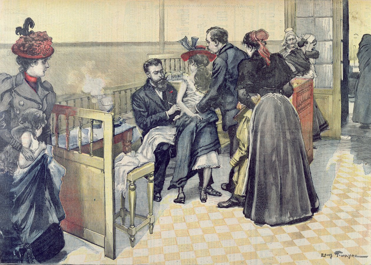Raivotautirokotus Pasteur-instituutissa, n. 1900 tekijältä Louis Tinayre
