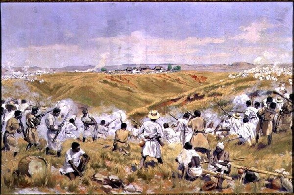 Tsaratsoran taistelu, Madagaskar, 1. heinäkuuta 1895 tekijältä Louis Tinayre