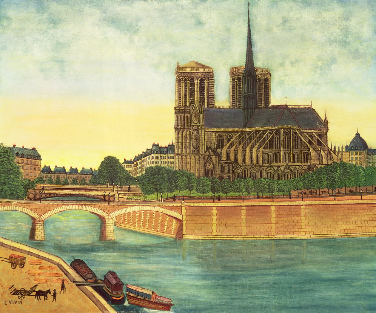 Notre-Dame (näkymä apsiksesta) n.1933 tekijältä Louis Vivin