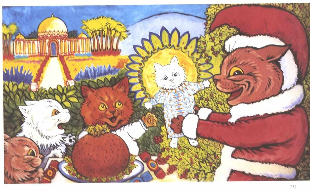 Katzenweihnacht Englanti: Cats Christmas tekijältä Louis Wain