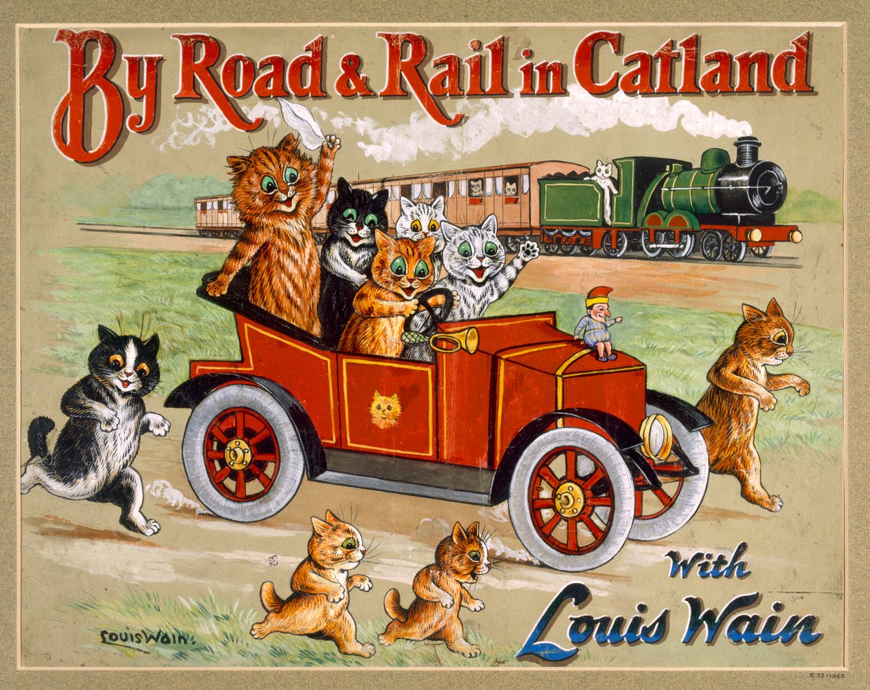 Maantiellä ja rautateitse Catlandissa, 20 tekijältä Louis Wain