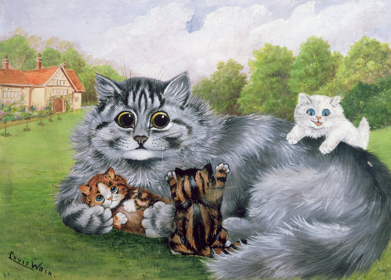Kissa ja hänen pennut tekijältä Louis Wain