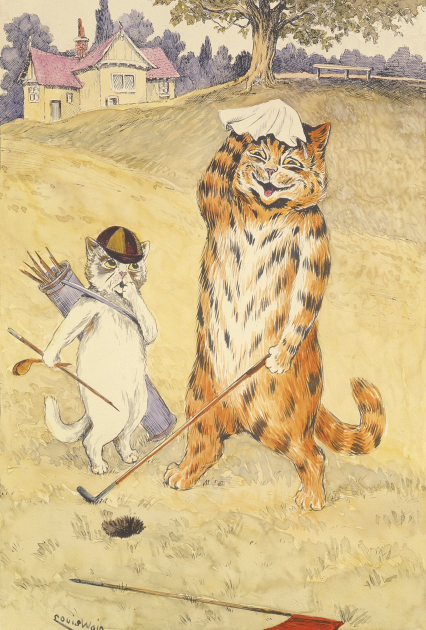 Huonekalut ja erilaiset esineet 1100- ja 1300-luvuilta tekijältä Louis Wain