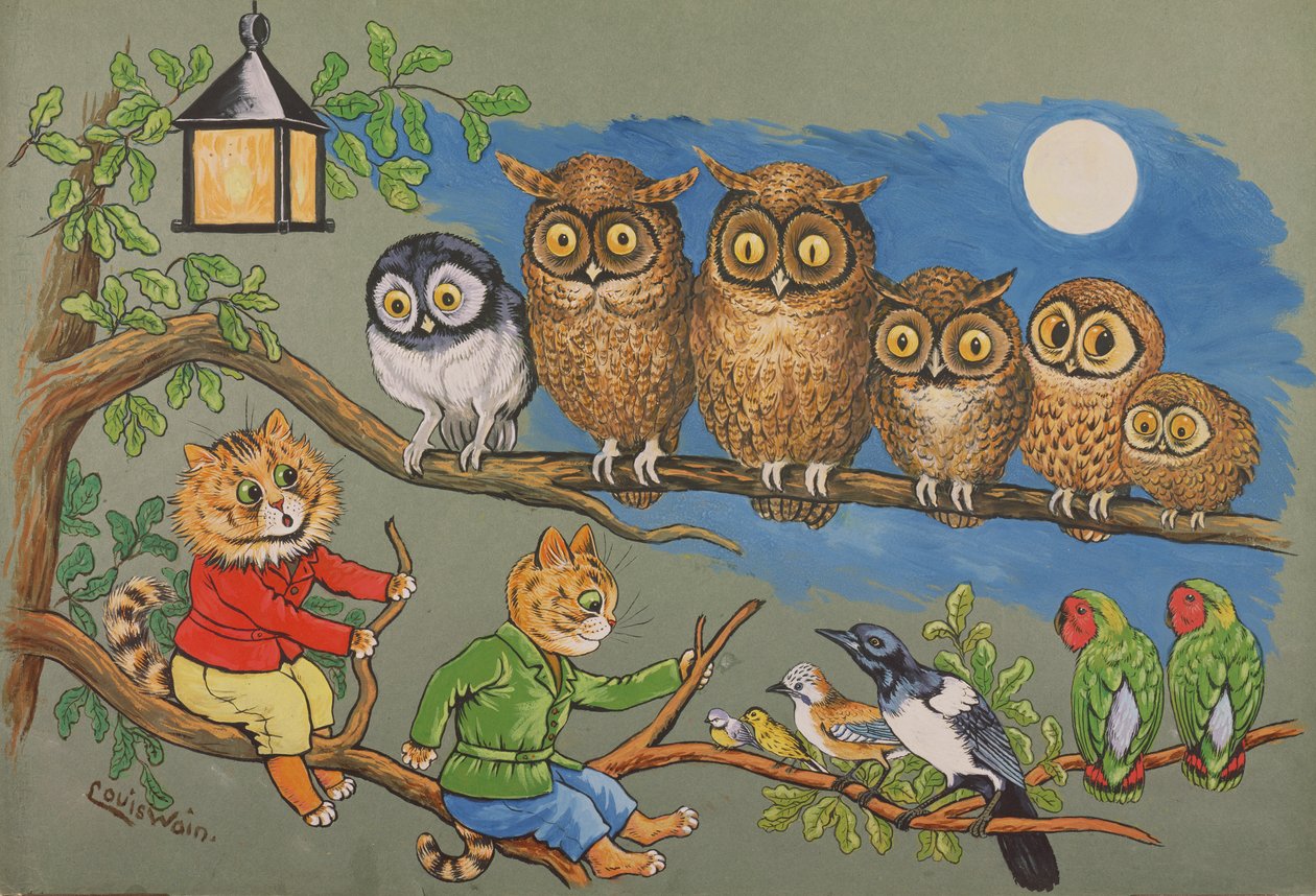 Kuunvalosonaatti, noin 1900-10 tekijältä Louis Wain