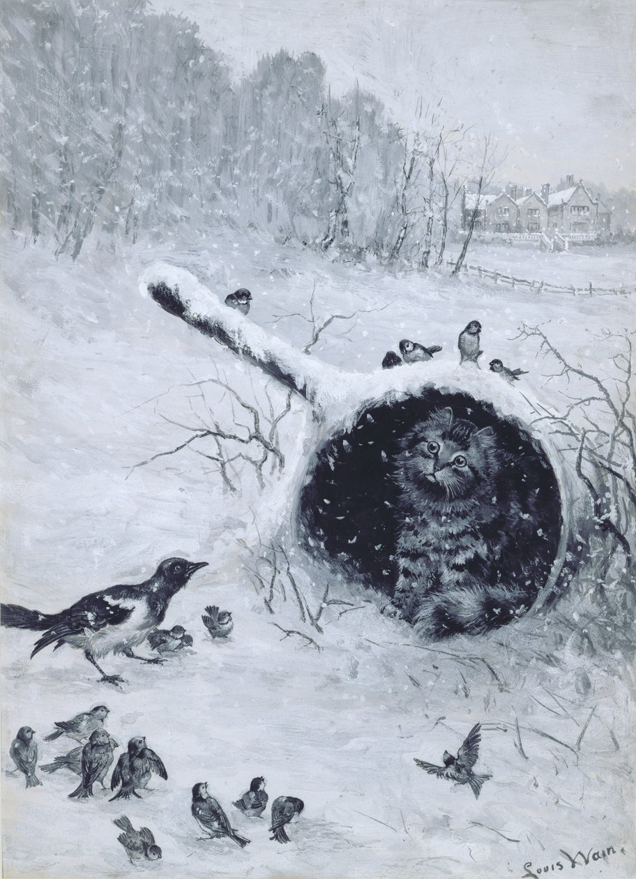 Huonekalut ja erilaiset esineet 1100- ja 1300-luvuilta tekijältä Louis Wain