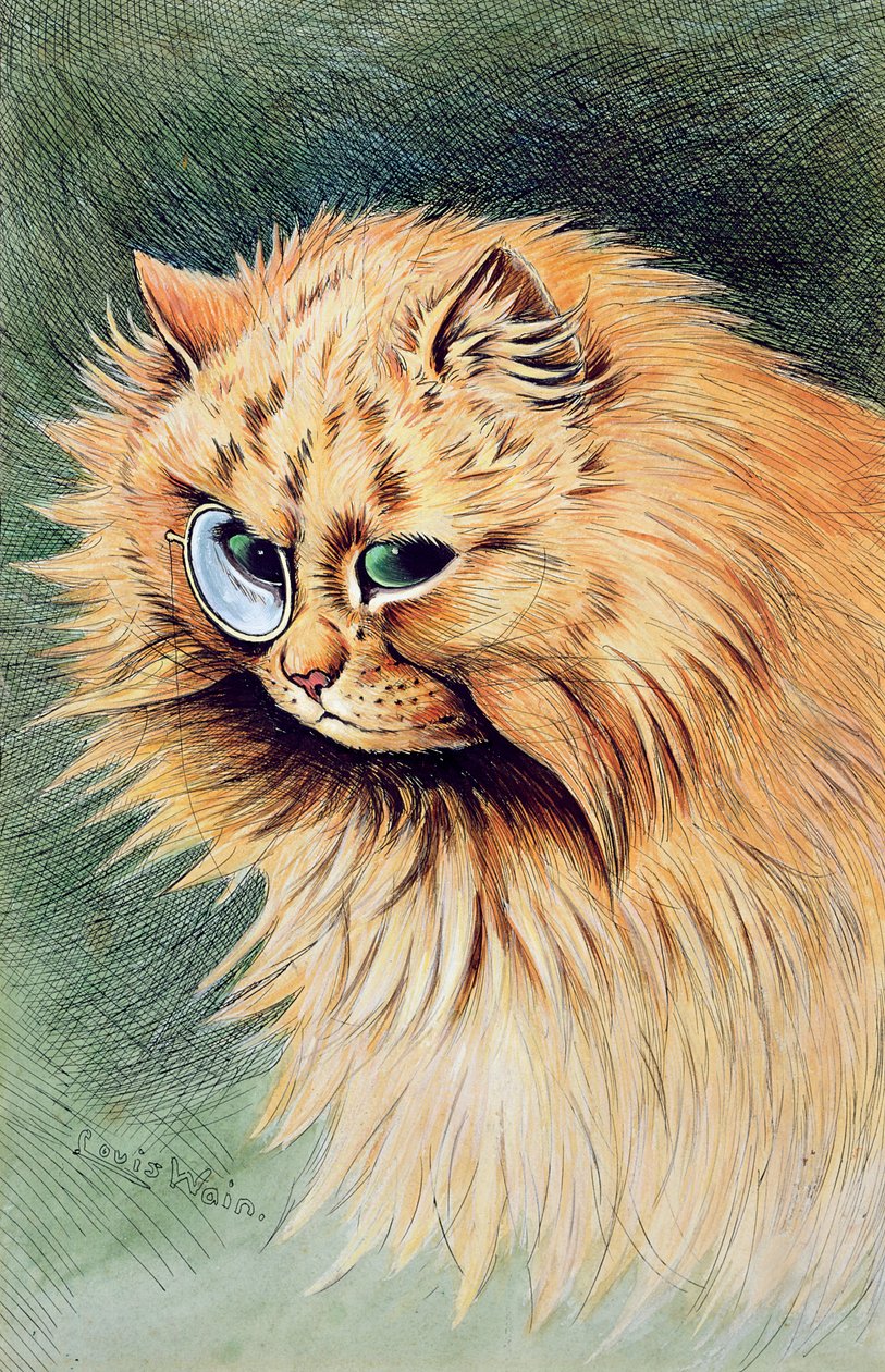Monocle (kynä, muste ja wc paperilla) tekijältä Louis Wain