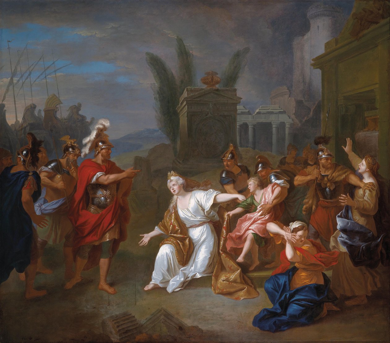 Odysseus verlangt von Andromache den Knaben Astyanax tekijältä Louis de Silvestre