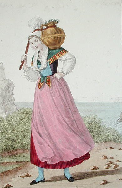 Cherbourgin alueen meijeri, n. 1820 (väri litho) tekijältä Louis Marie (after) Lante