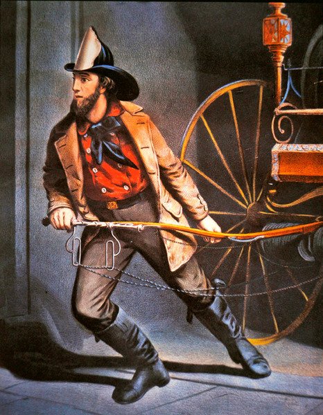 The American Fireman: Always Ready, julkaisija Currier & Ives tekijältä Louis (after) Maurer