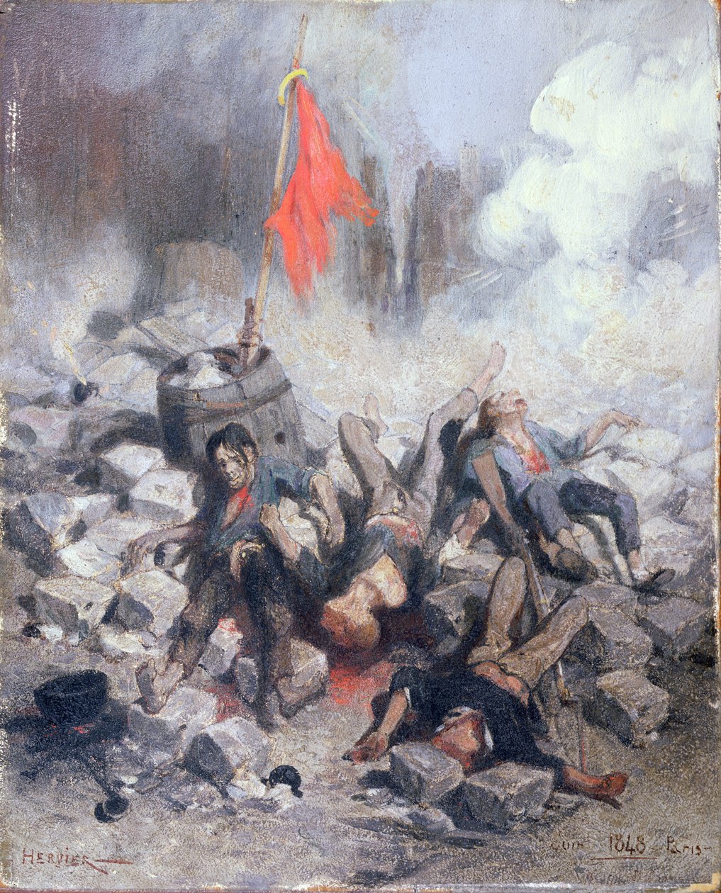 Uhrit barrikadilla kesäkuussa 1848 tekijältä Louis Adolphe Hervier
