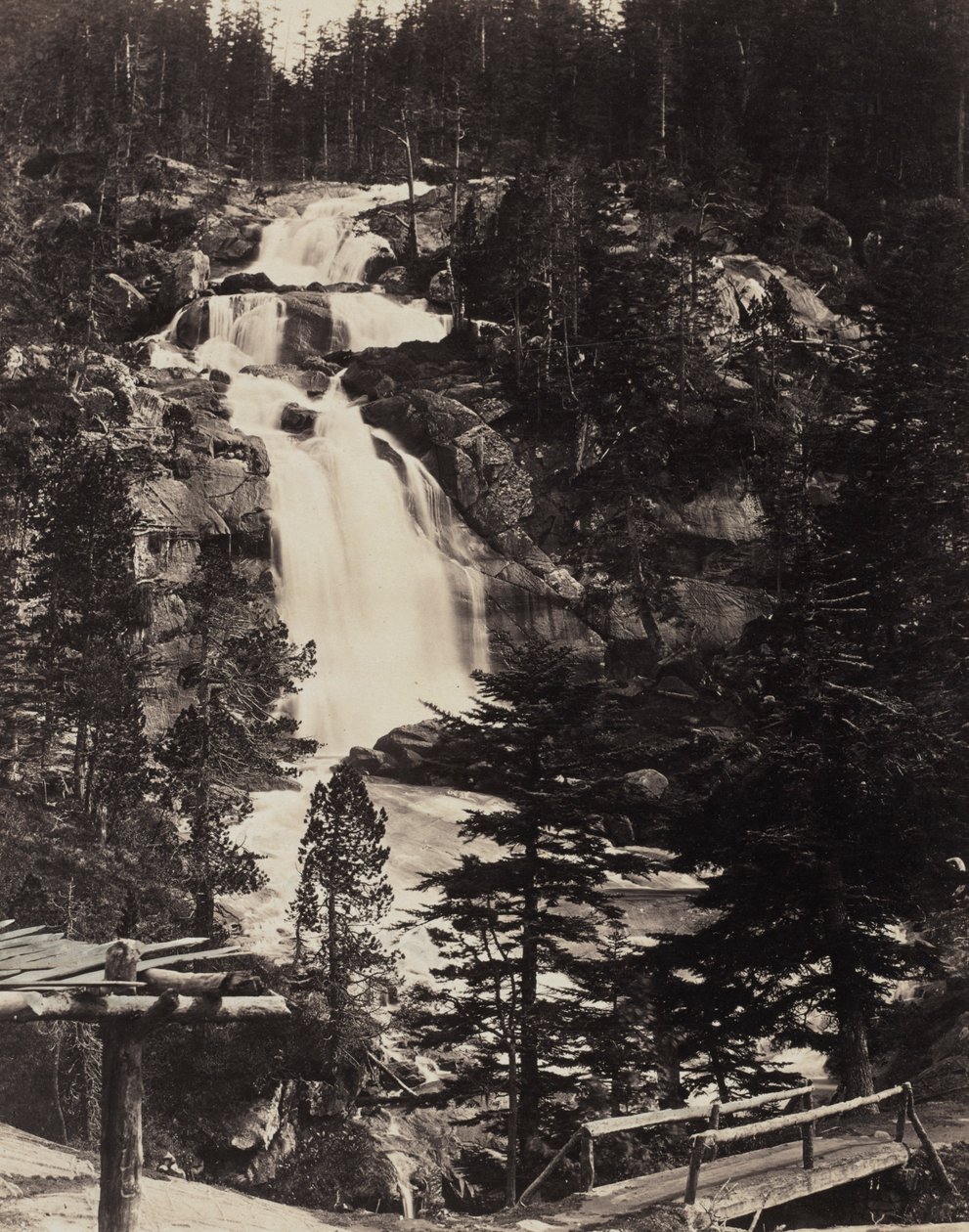 Suuri Ylävesiputous, Korkeat Alpit, n. 1862. tekijältä Louis Alphonse Davanne