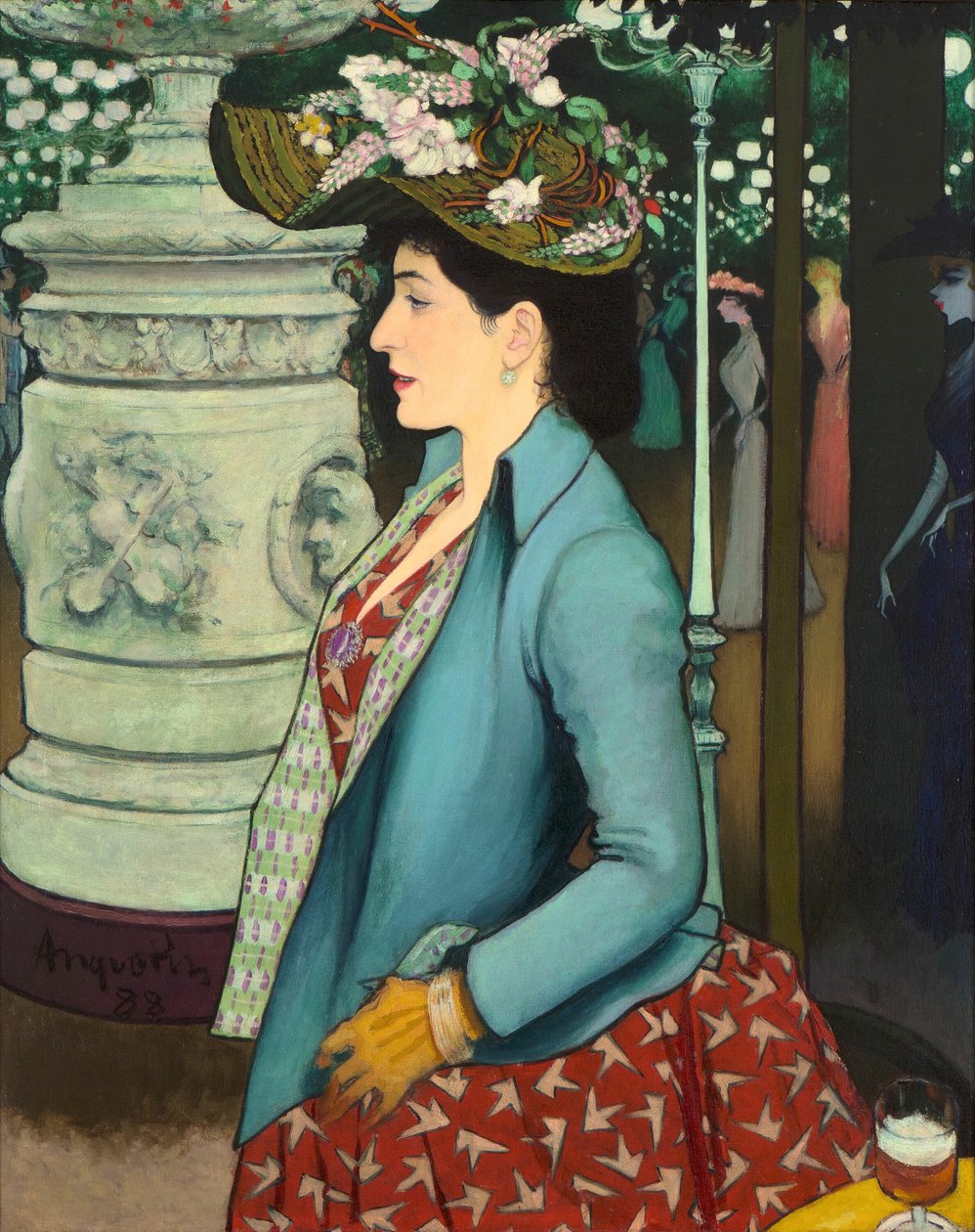Tyylikäs nainen Elysée Montmartressa Tyylikäs Elysée Montmartressa, 1888. tekijältä Louis Anquetin
