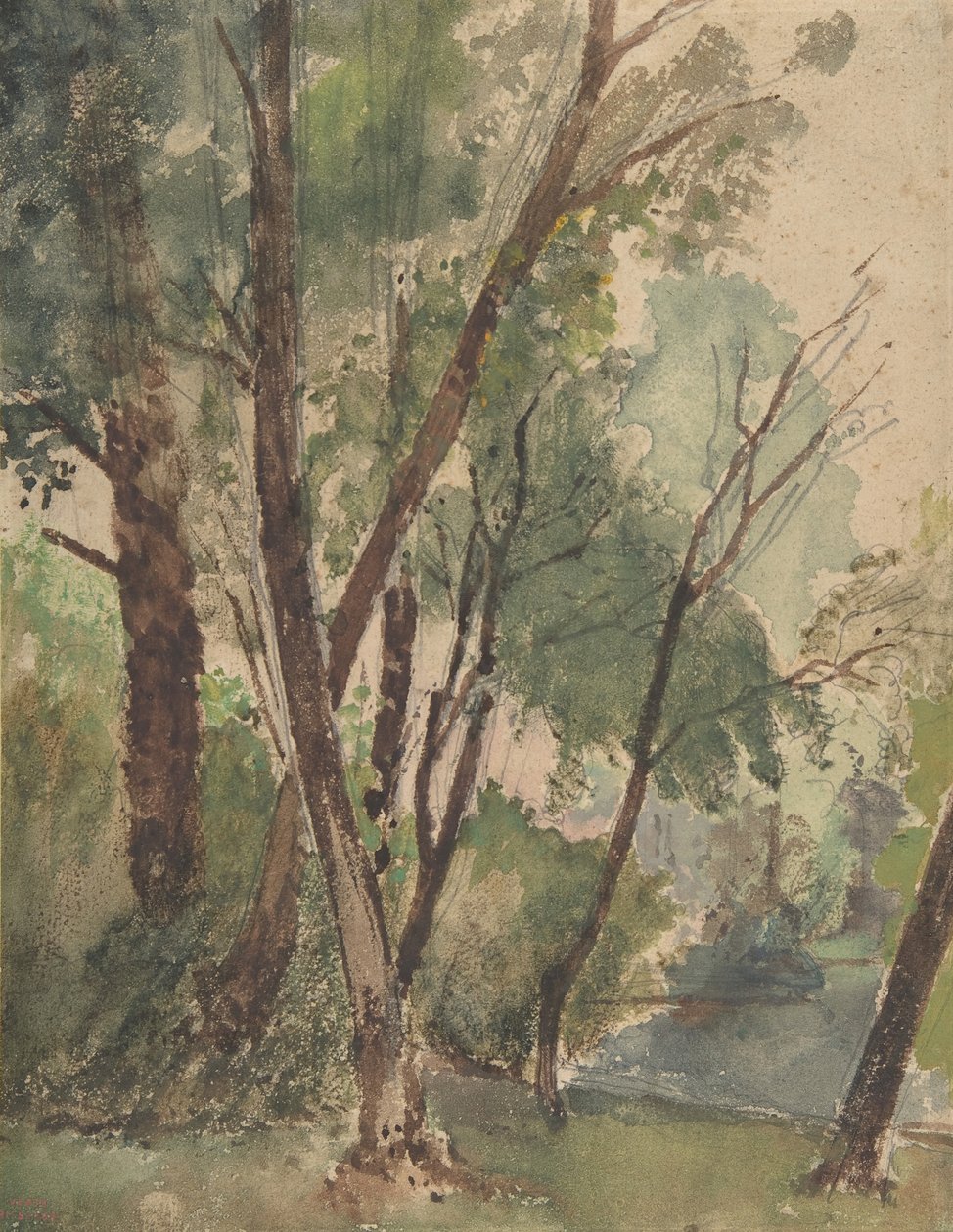 Puut lammen vieressä, 1853-1878. tekijältä Louis Antoine Leon Riesener