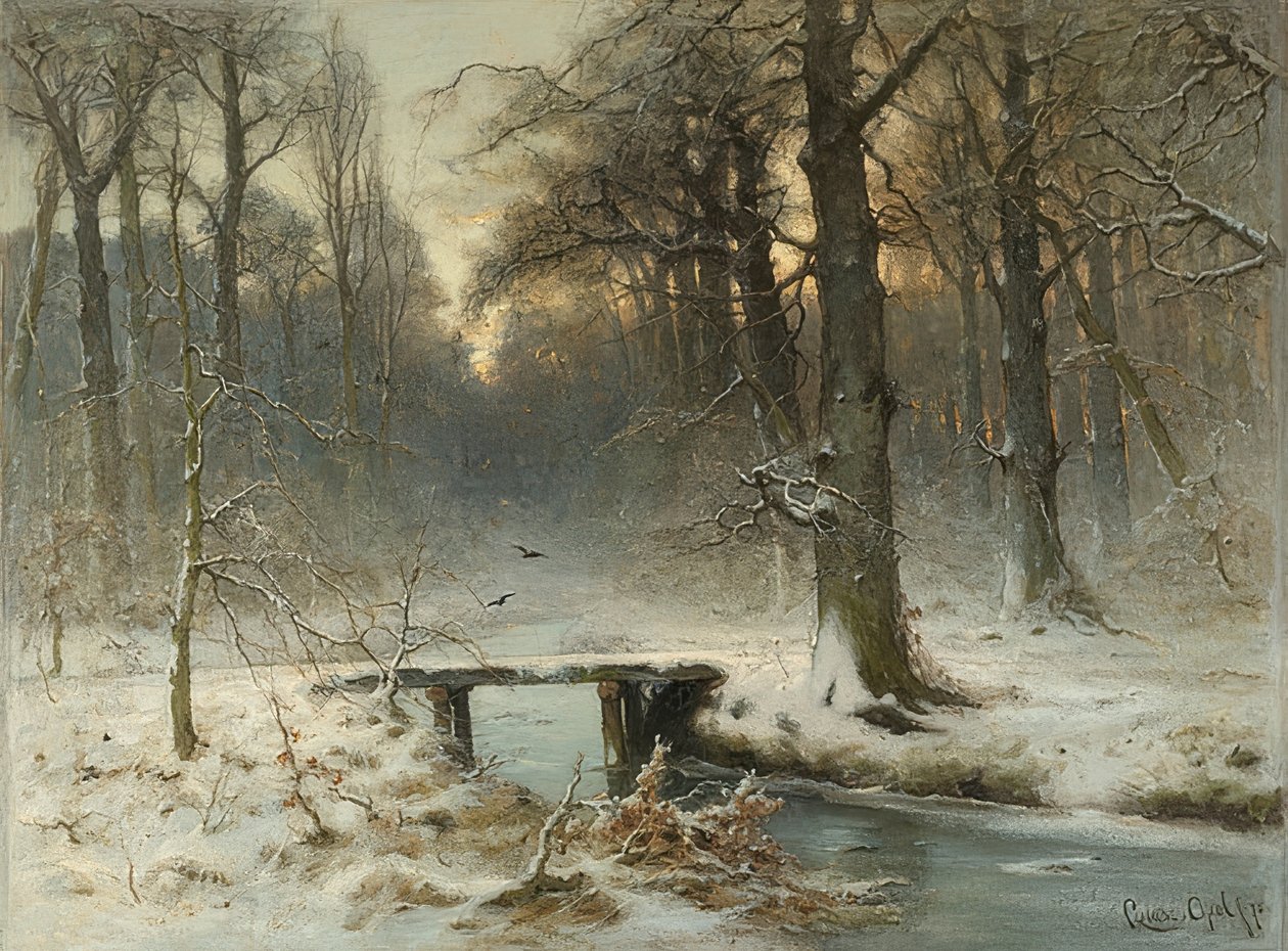Tammikuun ilta Haagin metsässä. 1875 tekijältä Louis Apol