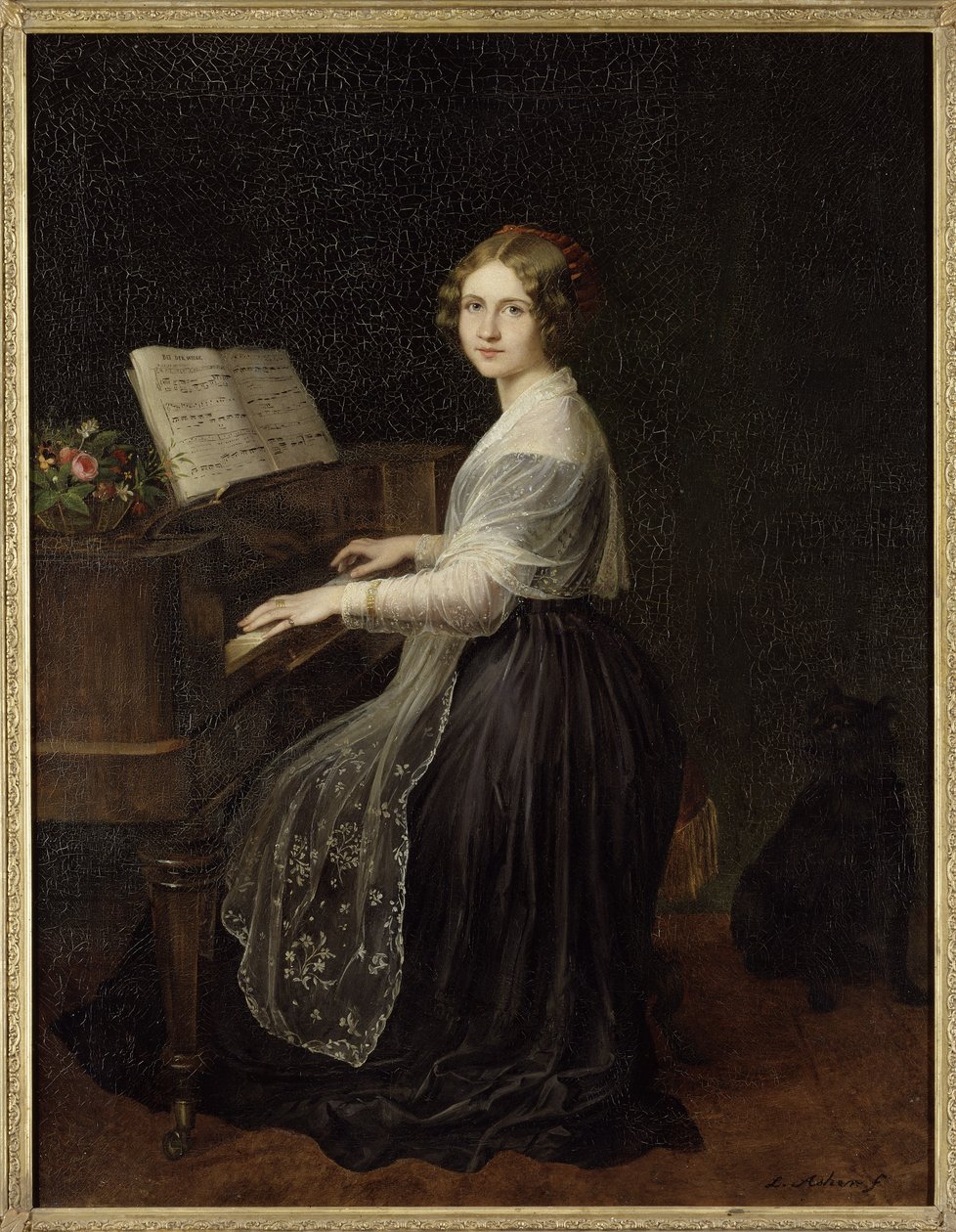 Sopraano Jenny Lindin (1820-1887) muotokuva, Asher, Louis (1804-1878). Öljy kankaalle tekijältä Louis Asher