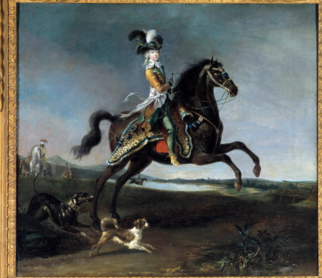 Lorraine Habsburgin, Ranskan kuningattaren (1755-1793) ratsastusmuotokuva Marie Antoinettesta Louis Auguste Brunin (1758-1815) maalaus tekijältä Louis Auguste Brun