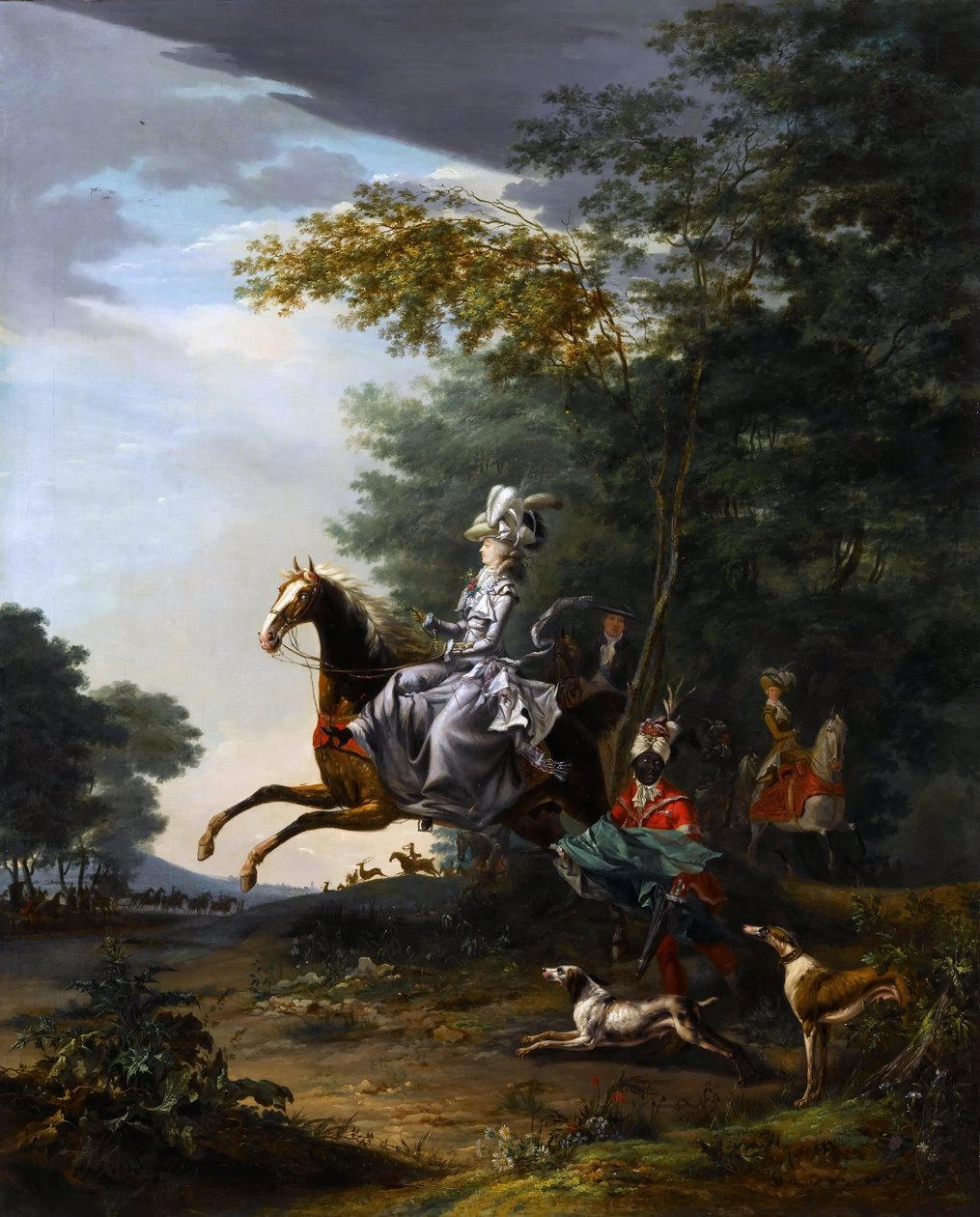 Marie-Antoinette 1755-1793 Metsästys koirien kanssa tekijältä Louis Auguste Brun de Versoix