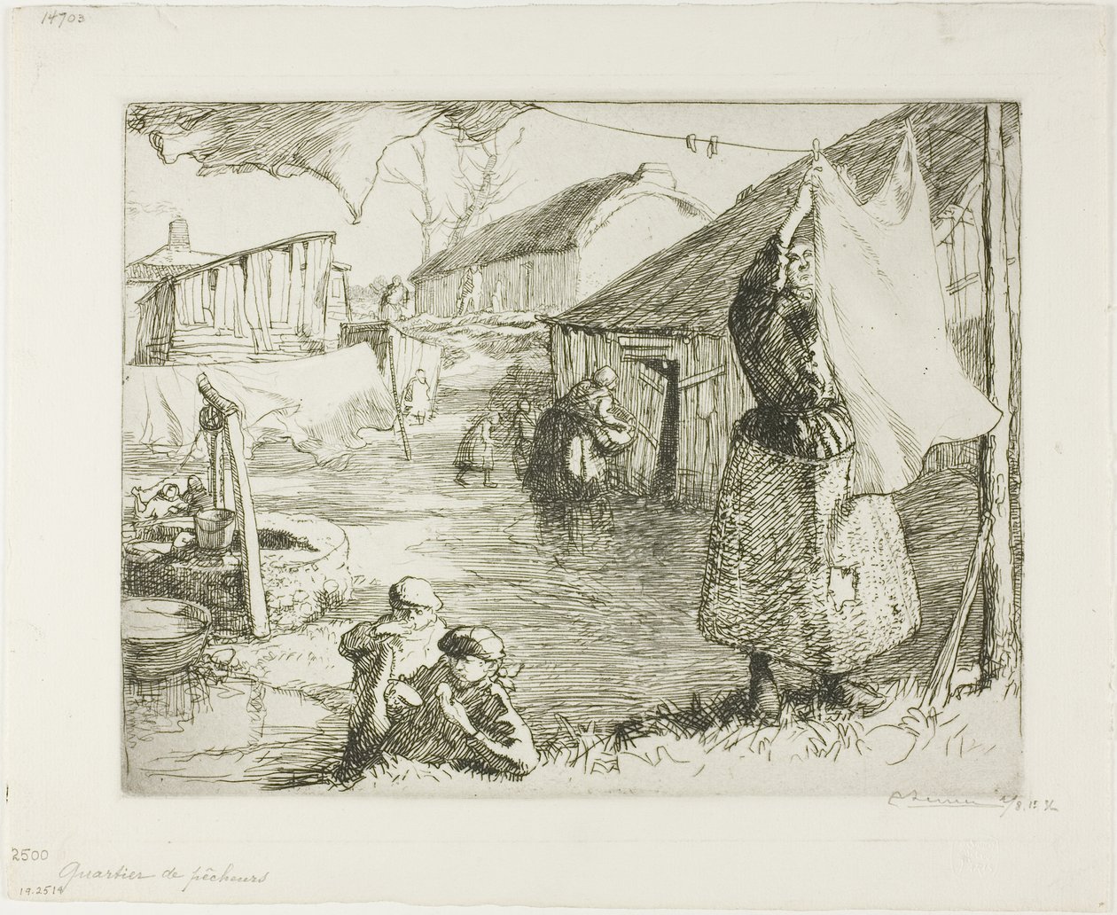 Kalastajien kortteli tekijältä Louis Auguste Lepère
