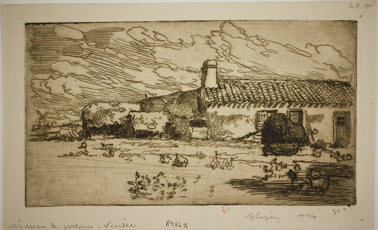 Fisherin talo, St. Jean-de-Mont tekijältä Louis Auguste Lepère