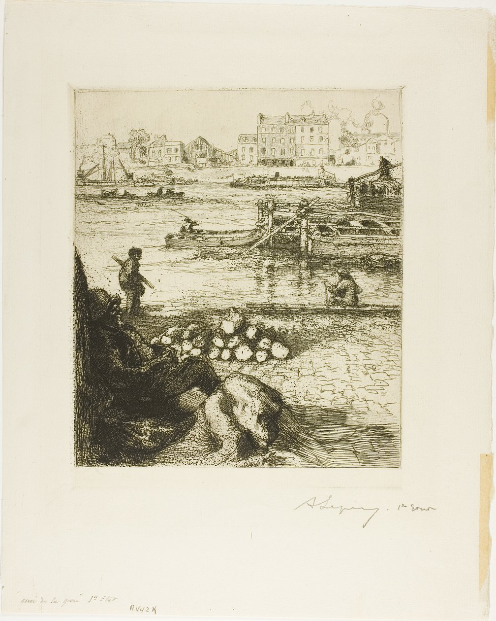 Julkinen laituri, Quai de la Gare tekijältä Louis Auguste Lepère