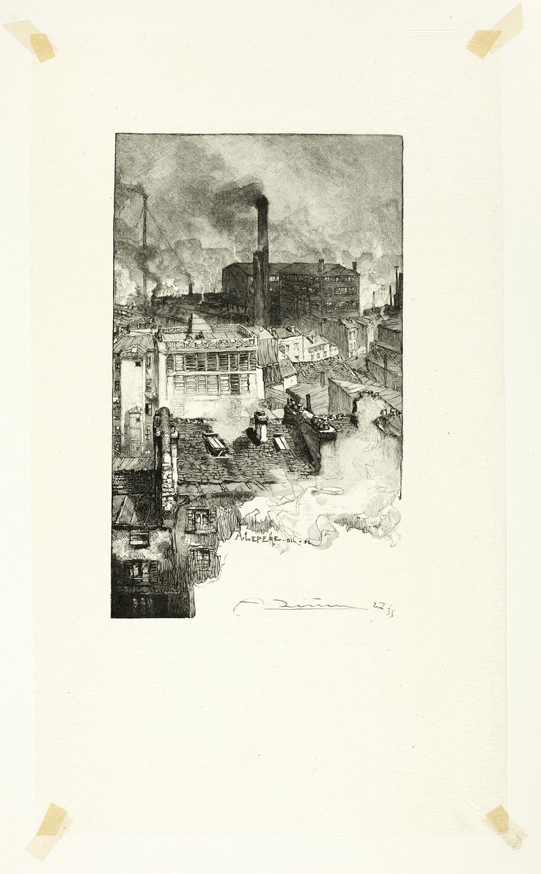 Quartier des Gobelins, laatta 20, Le Long de la Seine et des Boulevards -teoksesta tekijältä Louis Auguste Lepère