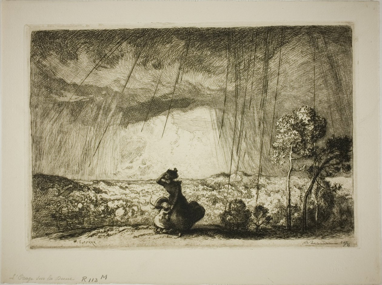 Myrsky dyynillä tekijältä Louis Auguste Lepère