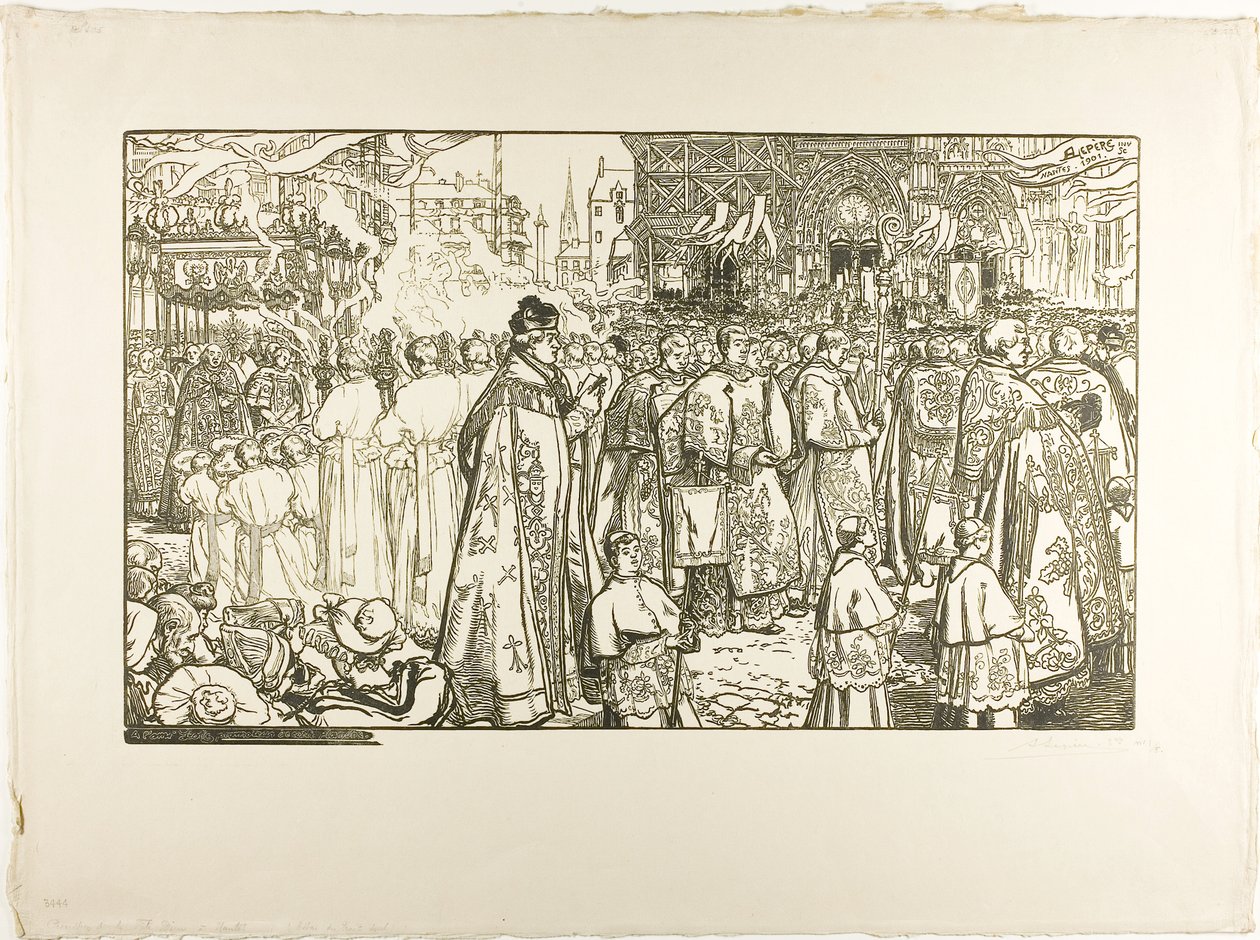 Corpus Christi -kulkue, Nantes tekijältä Louis Auguste Lepère