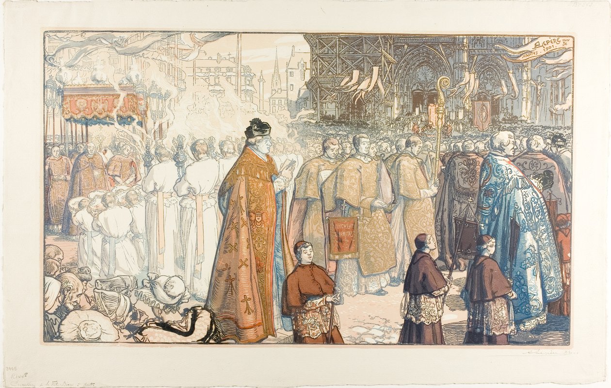 Corpus Christi -kulkue, Nantes tekijältä Louis Auguste Lepère