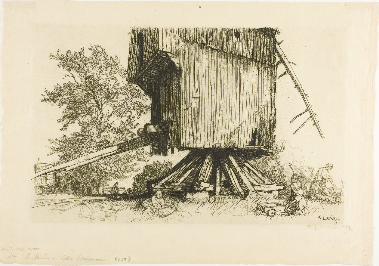 Lidor-tuulimylly tekijältä Louis Auguste Lepère