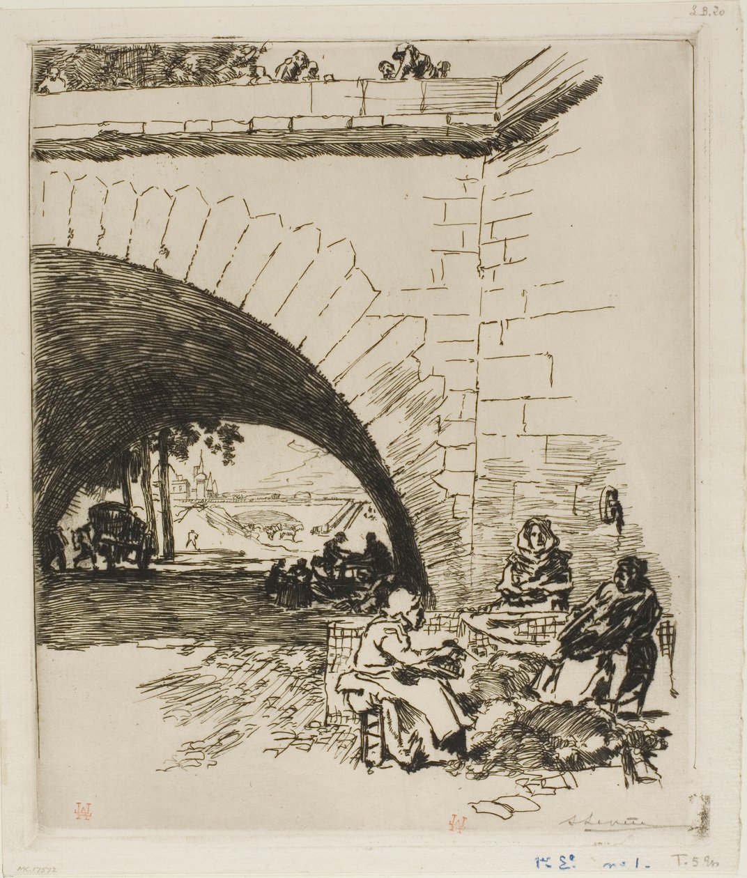 Villakorttimiehet Pont Mariella tekijältä Louis Auguste Lepère