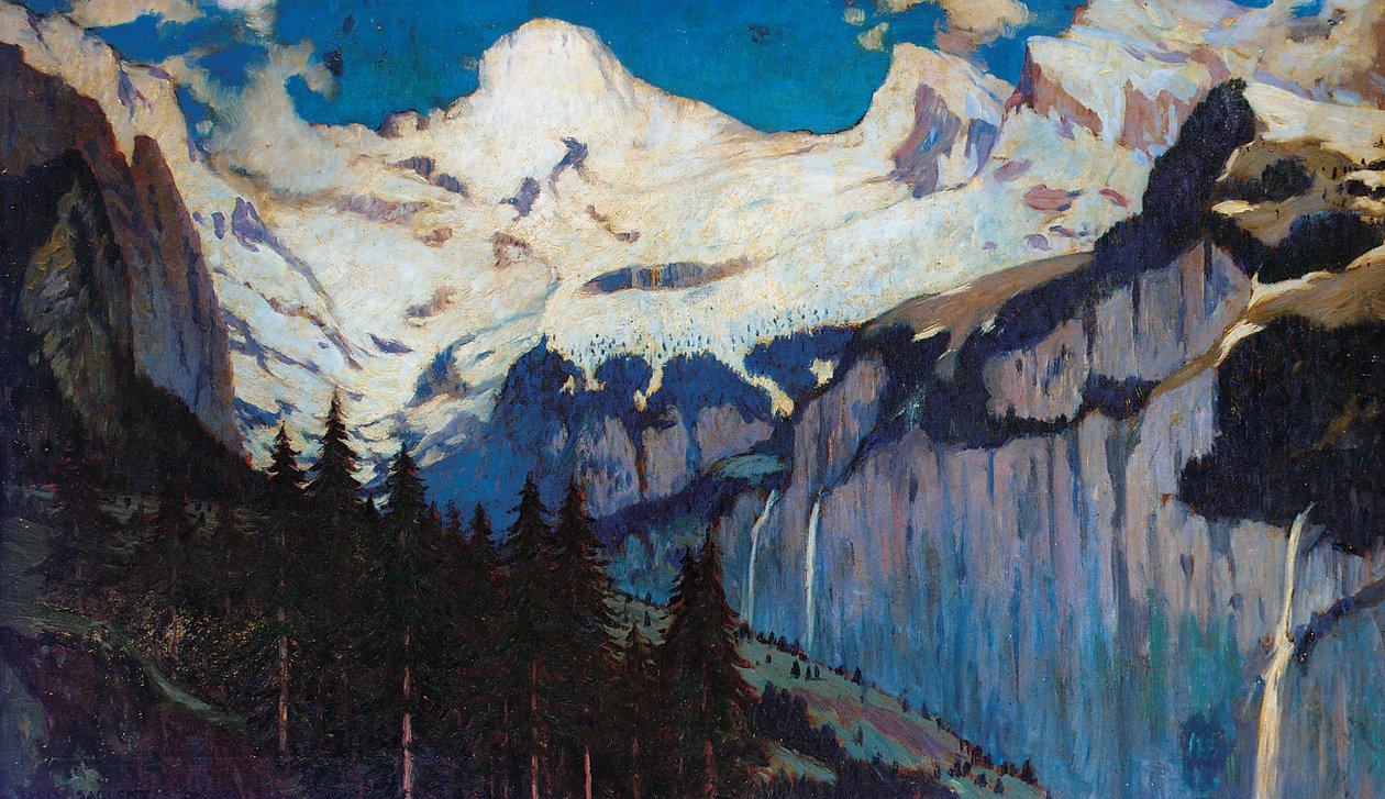 Iltanäkymä Wengenistä (öljy kankaalle) tekijältä Louis Augustus Sargent