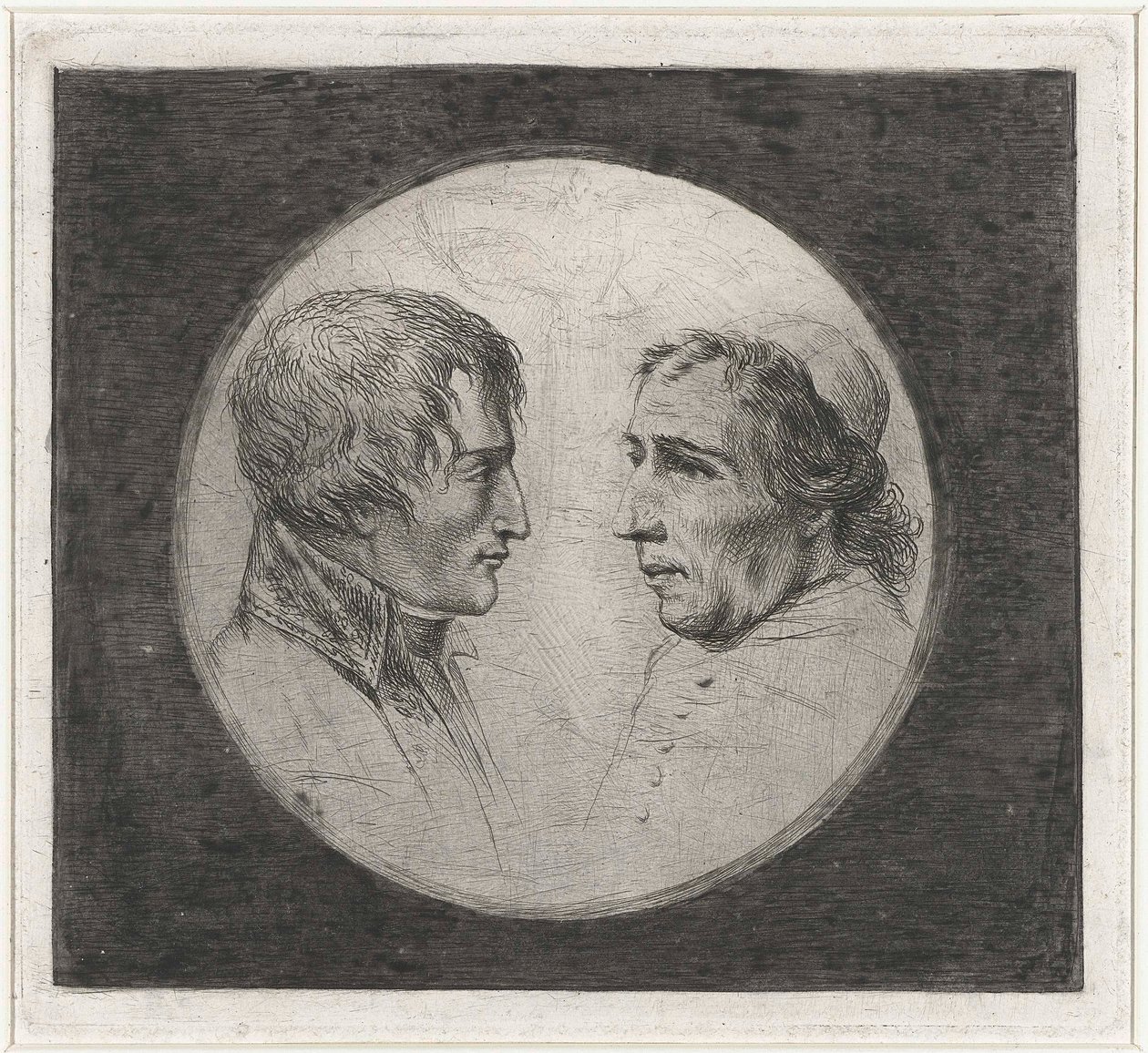 Coclers, L B, Kaksoismuotokuva Napoleon ja paavi Pius VII (n. 1805, Rijksmuseum) tekijältä Louis Bernard Coclers