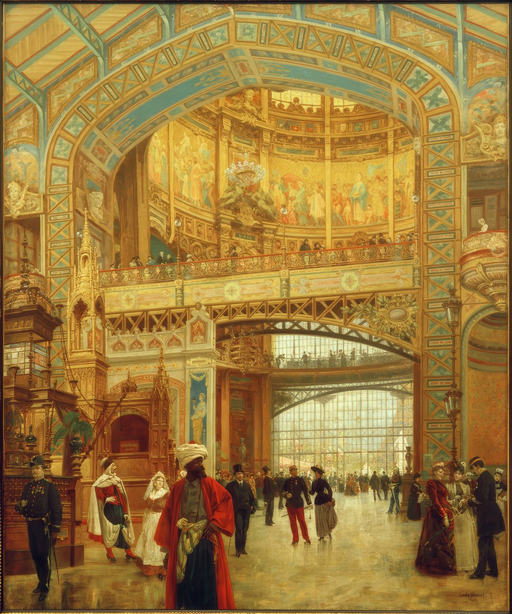 Die zentrale Kuppel der Maschinenhalle auf der Weltausstellung 1889 tekijältä Louis Beroud
