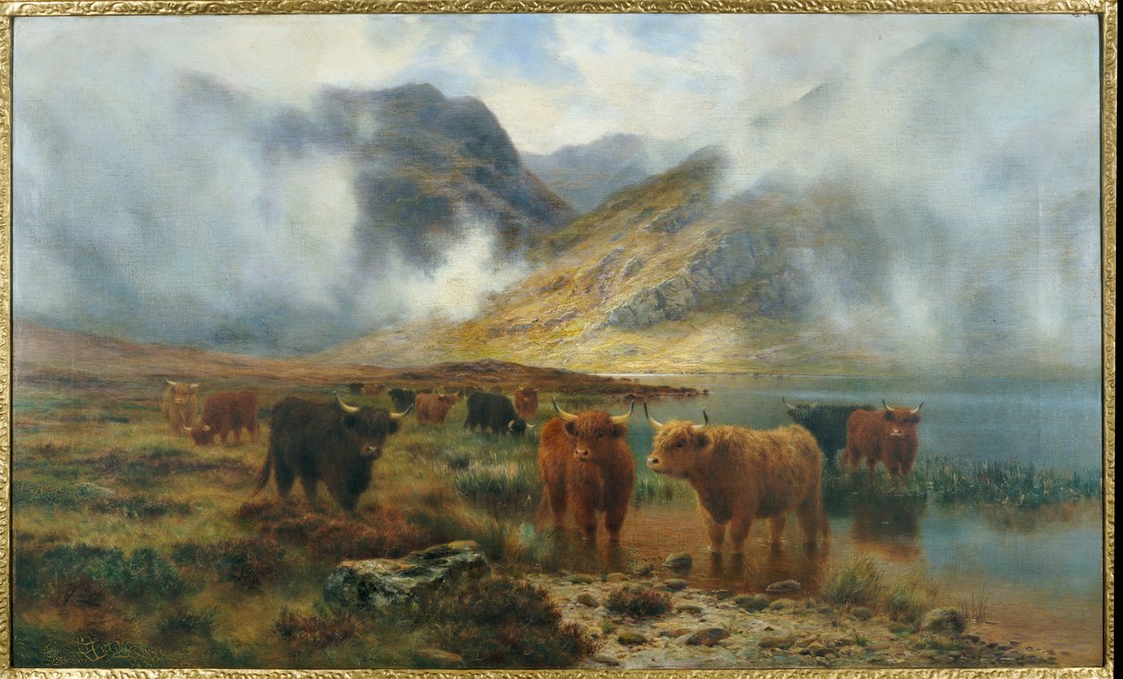 Kirjailija: Loch Treachlan, Glencoe, Morning Mists, 1907 tekijältä Louis Bosworth Hurt