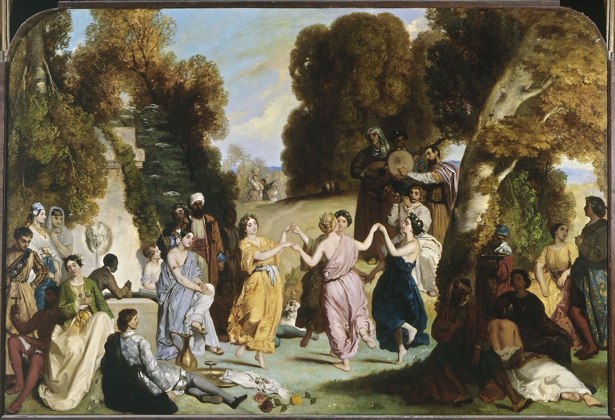 Musien tanssi, vuosina 1846-1851 (öljy kankaalle). tekijältä Louis Boulanger