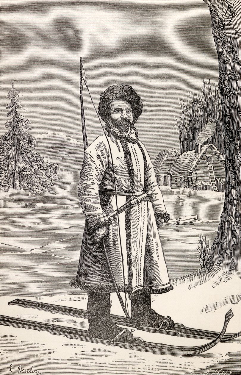 Kotoisin Venäjältä Votiakista, Victor Meignanin teoksesta "Pariisista Pekiniin Siperian lumien yli", kaiverrus Smeeton-Tilly (Burne Smeeton (fl.1840-60) ja Auguste Tilly (k.1898)), julkaistu 1889 (kaiverrus) tekijältä Louis Breton