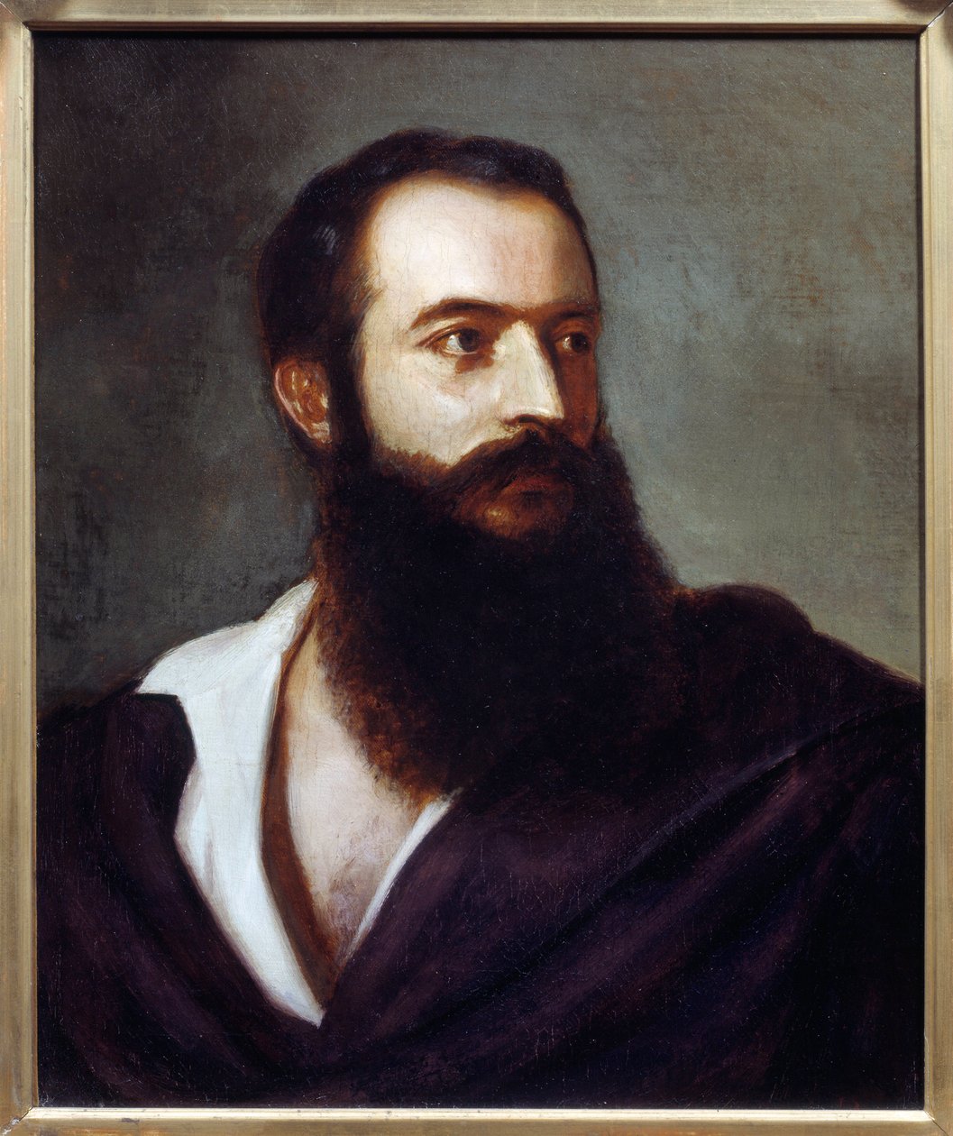Muotokuva Felice Orsinista (1819 - 1858), joka teki 14. tammikuuta 1858 Napoleon III:ta vastaan tehdyn hyökkäyksen. Maalaus Louis Bucheister (? -1881), Italia. Öljy kankaalle. Mitat: 0,47 x 0,38 m. Pariisi, Musee Carnavalet tekijältä Louis Buchheister