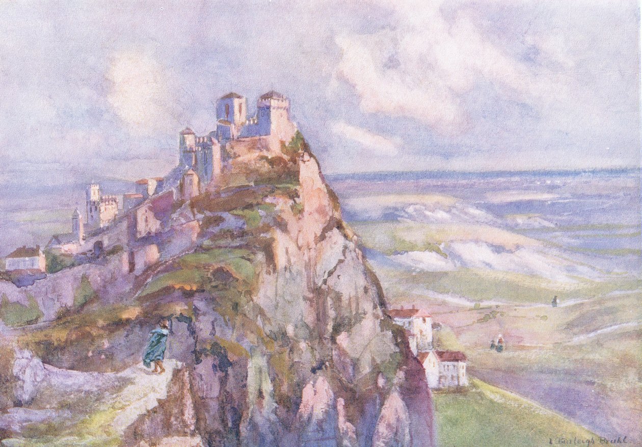 San Marino, Hutchinsonin maalauksellisesta Euroopasta, julkaisija Hutchinson & Son, n. 1930 (värilitho) tekijältä Louis Burleigh Bruhl