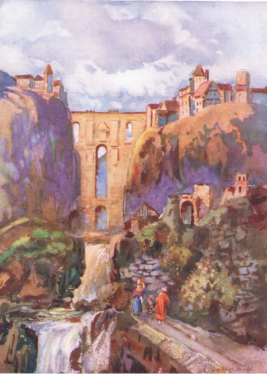 Tajo Ronda, teoksesta Hutchinsons Picturesque Europe, jonka on julkaissut Hutchinson & Son, noin 1930. tekijältä Louis Burleigh Bruhl