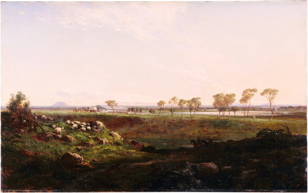 Mount Fyansin villatarha Camperdownin lähellä sijaitseva villatarha, 1869 tekijältä Louis Buvelot