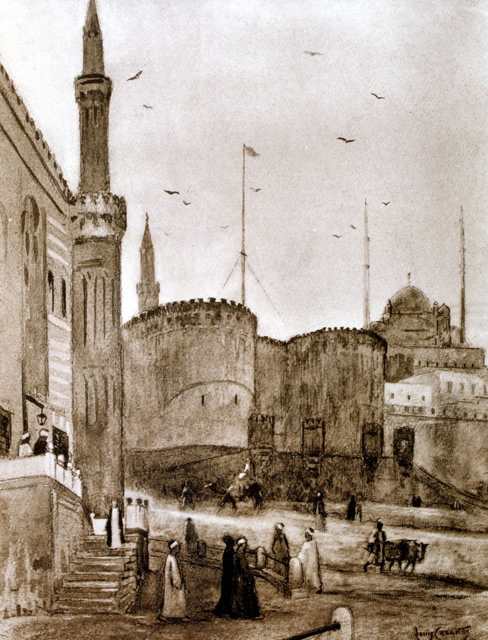 Sisäänkäynti kaupunkiin, Kairo, Egypti, 1928 tekijältä Louis Cabanes