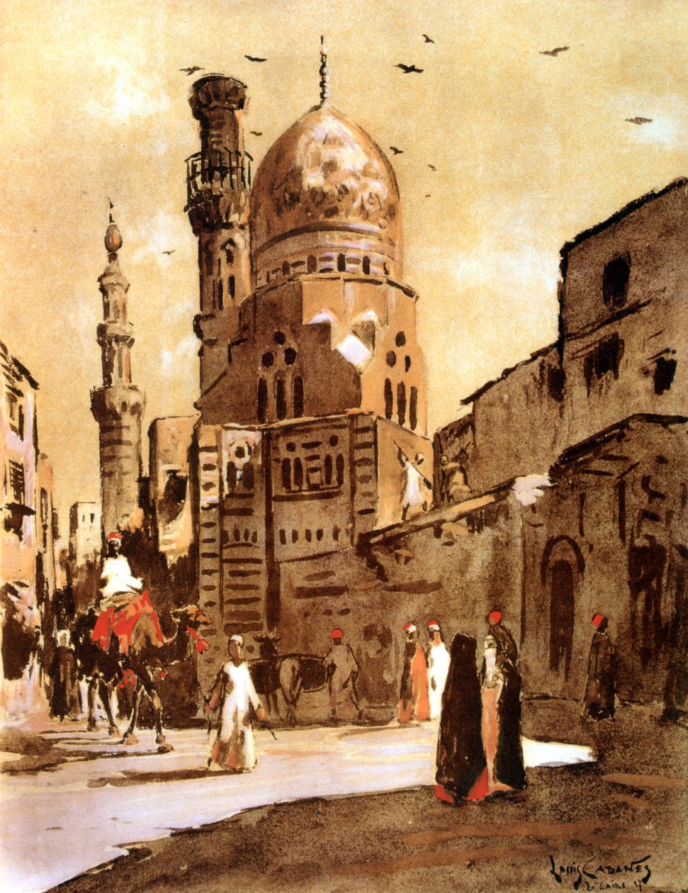 Sininen moskeija, Kairo, Egypti, 1928 tekijältä Louis Cabanes