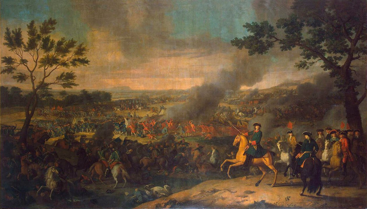 Poltavan taistelu 27. kesäkuuta 1709, 1717-1718. tekijältä Louis Caravaque