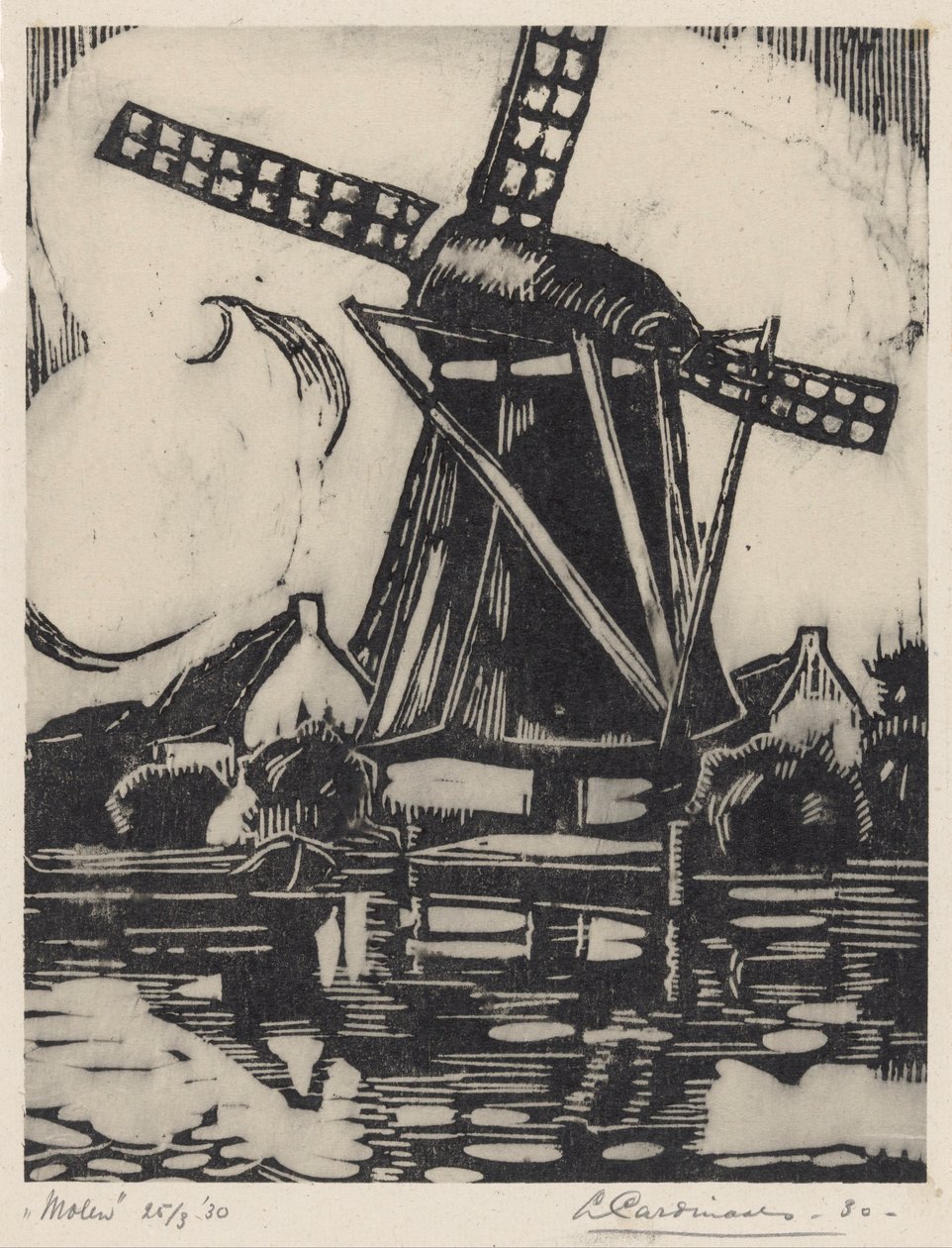 Molen (alkuperäinen nimi esineessä) tekijältä Louis Cardinaals (signed by artist)