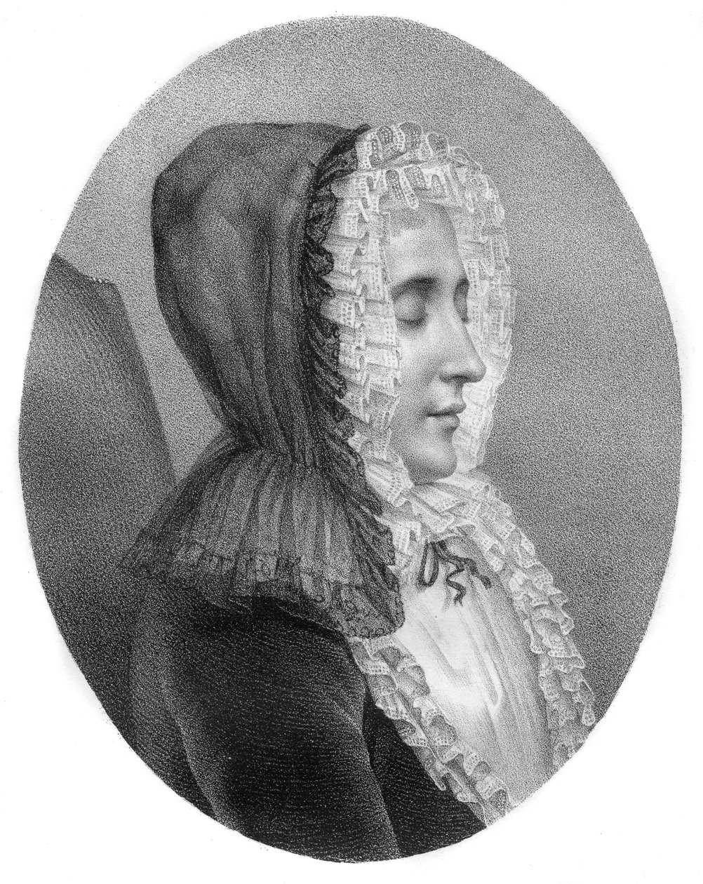 Madame du Deffand - Marie de Vichy-Chamrond (tai Champrond), Marquise du Deffand - 1697-1780 - Carmontellen kaiverrus - tekijältä Louis Carrogis (after) Carmontelle